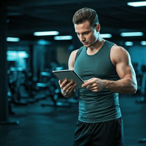 Trainer using platform on tablet